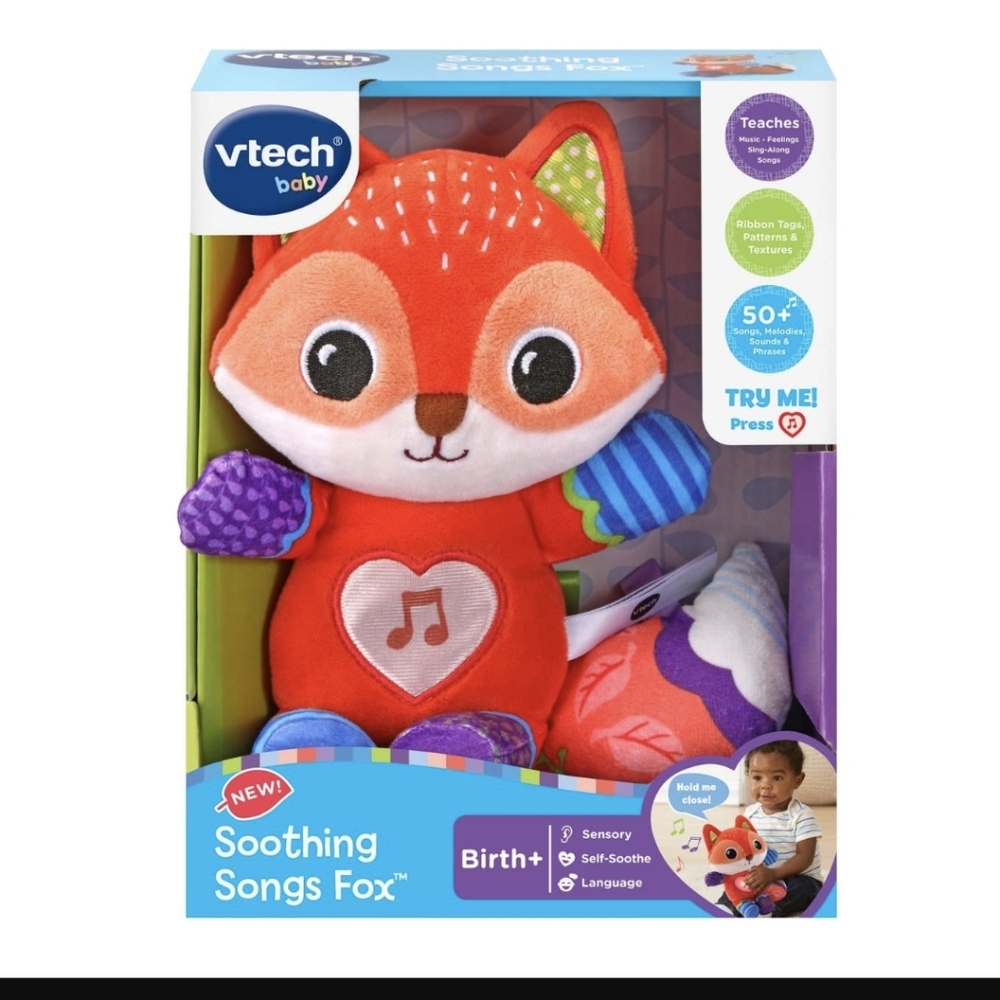 Vtech Baby Soothing Songs Fox Plush Musical Baby Toddler Toy Stuffed Animal NWT